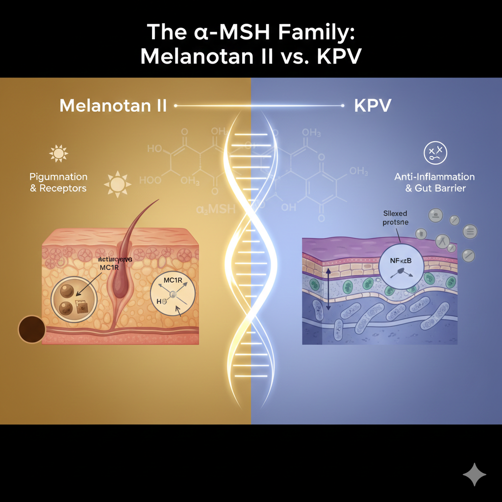 The α-MSH Family: Unpacking the Differences Between Melanotan II and KPV